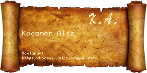 Kocsner Aliz névjegykártya