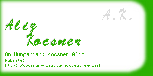 aliz kocsner business card